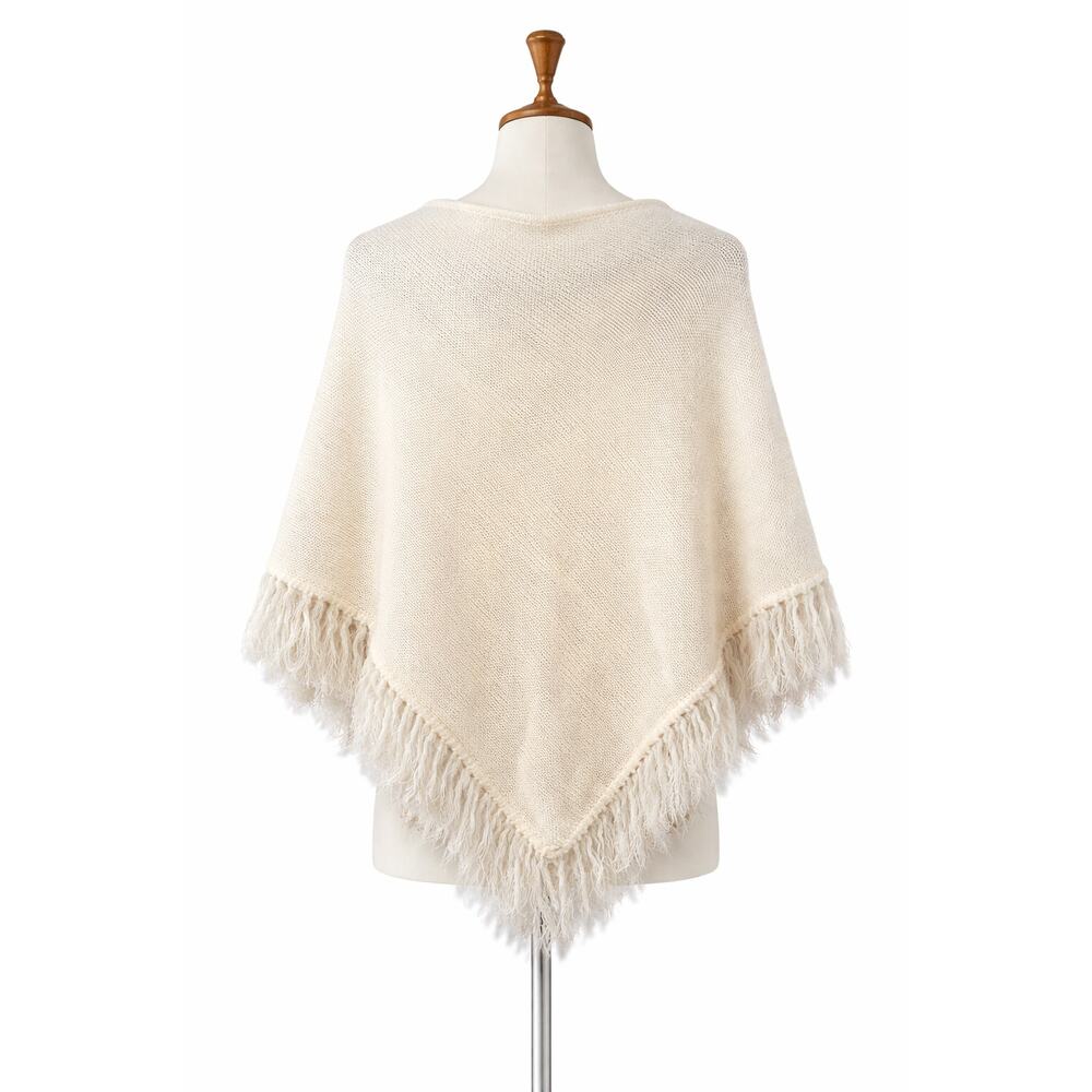 Bohemian Knitted Shawl Size S Womens Hippie Granola Prairie Cottagecore Prairie - Picture 2 of 2